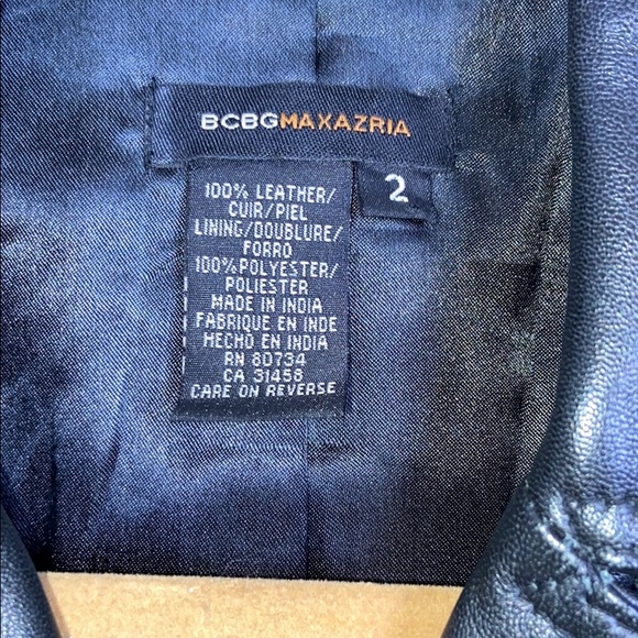 HP ✨ BCBGMaxAzria I Leather Studded Moto Jacket - Picture 2 of 15